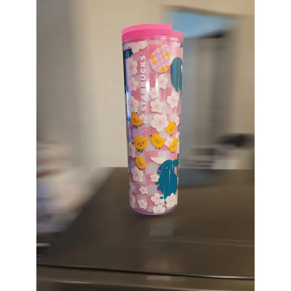 Starbucks 2023 pink bunny & flowers easter venti tumbler